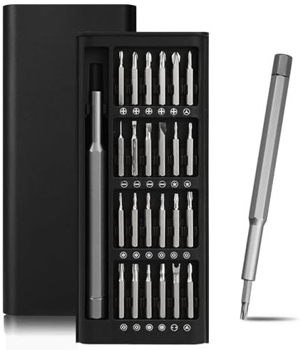 Set di Cacciaviti di Precisione,Mini Cacciaviti,Kit di Riparazione Portatile 24 in 1,con T2/T3/T4/T5/T6/T8/T10/T15,Phillips PH000/PH00/PH0/PH1/PH2,Triwing Y1,etc,per Phone,PC,Orologiaio