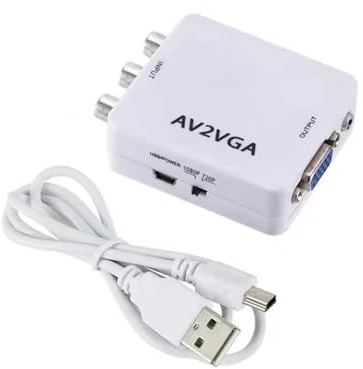 VOANZO AV zu VGA Adapter VGA zu Video Konverter 720P 1080P mit USB Power Kabel AV zu VGA Adapter TV Zubehör Set Top Box Audio Video Converter