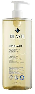 Rilastil Xerolact Olio Detergente Viso e Corpo per Neonati, Bambini e Adulti, Idratante, Relipidante, per Pelli Secche, Irritate e con Tendenza Atopica. Confezione da 1000 ml