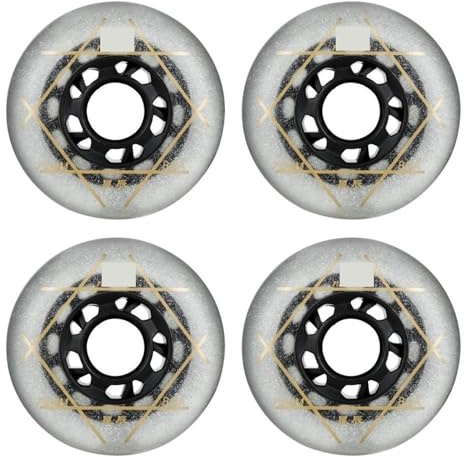 Inline-Skate-Rollen, 88 A, PU, verschleißfeste Inline-Skate-Rollen, 4 Stück, 72 mm, 76 mm, 80 mm, für Rollschuhe, Skateboard, Wave-Board (weiß, 80 mm)