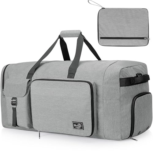 YOUNGOA 80L Faltbare Reisetasche, Große Weekender für Herren und Damen, wasserdichte Sporttasche Groß mit Schuhfach