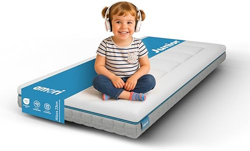 AMORI Junior – Colchón 90 x 190 Viscoelástico Premium para Habitación Juvenil | 23 cm de Grosor | Funda Lavable | Alta Transpirabilidad | Certificaciones Oeko-Tex y Certipur