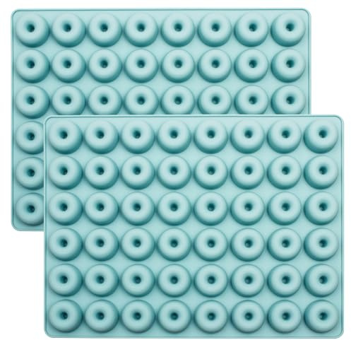Silikon Donut-Backform, 48 Mini-Donuts, Türkis, 2er-Set