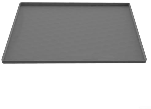 Tapis de chaise percée en silicone avec bord surélevé antidérapant pour siège de toilette portable, 60 x 50 cm, noir (60 x 50 cm, gris)