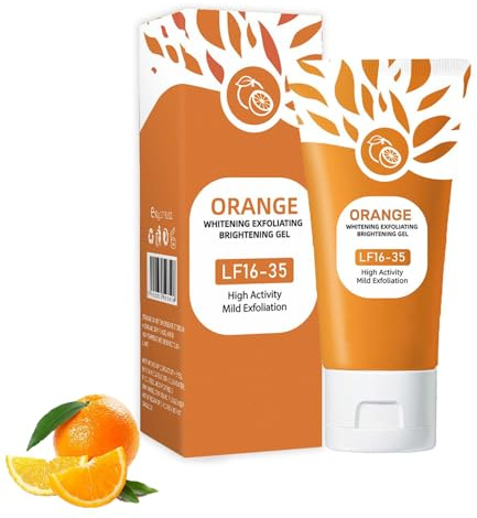 Orange Exfoliating Gel, Orange Face Cleaning Gel Limpiador de Cara, Gel exfoliante brillante para mujer, limpiador de poros facial, refina la piel (1 unidad, 50 g)