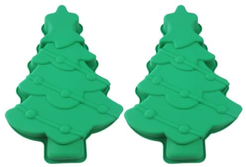 Homoyoyo 2PCS 3D Large Christmas Tree Silicone Baking Molds Christmas Tree Cake Pan Soap Muffin Baking Clay Soap Molds Cake Moulds for Holiday for Holiday Parties Mousse Muffin Chocolate