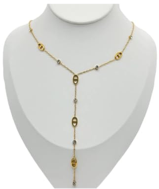 collier sautoir chaine en y - pendentif nez de cochon et strass - maille marine - acier inoxydable- argent ou or - collier personnalisé-collier tendance