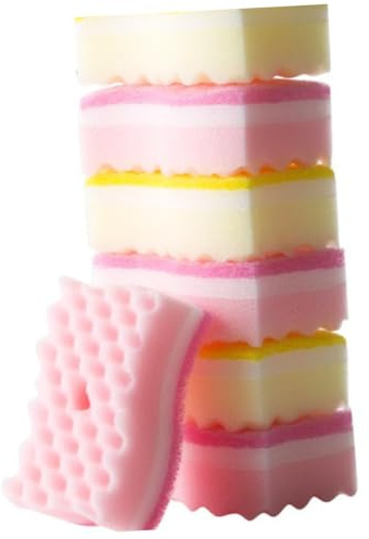 CIYODO 24pcs Wave-Patterned Sponge Dishcloths for Kitchen Cleaning Lightweight Absorbent Scouring Pads for Washing Dishes Cups Pans Random Design Multipurpose Duster Cloth
