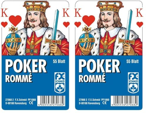 Ravensburger Poker/Rommé - Kartenspiel ab 8 Jahre (Packung mit 2)