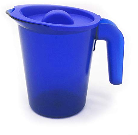 Roltex Small 500ml Frosted Coloured Jug with Lid Unbreakable Plastic (Blue)