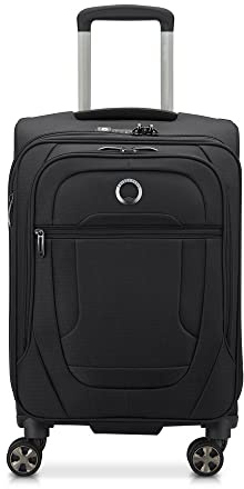 DELSEY PARIS - HELIUM DLX - Soft expandable cabin suitcase - 55x35x28 cm - 42 liters - S - Black