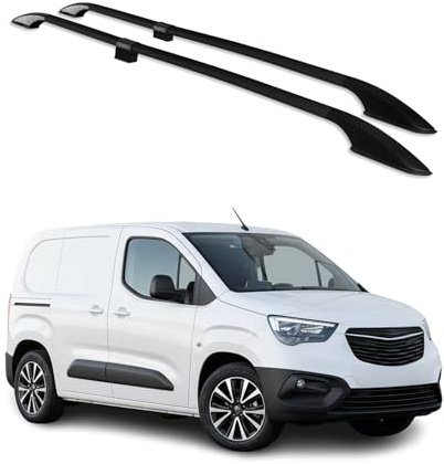 OMAC Dachreling Dachgepäckträger kompatibel mit Opel Combo E 2019-2025 Kurzer Alu Schwarz