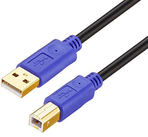 Printer Cable 1m, USB 2.0 Type A to B Lead,USB A Male to B Male Scanner Cord for HP, Canon, Lexmark, Dell, Xerox, Samsung etc.
