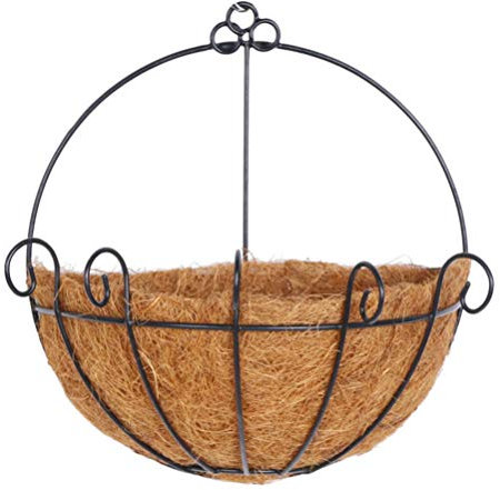 YARNOW 2stücke Hängeblumentopf Aus Kokosnussgeflecht Dekorativer Blumenkorb Für Innen Und Außenbereich Geeignet Für Kakteen Sukkulenten Und Efeu Mit Metallgestell Zum Aufhängen Oder Stell