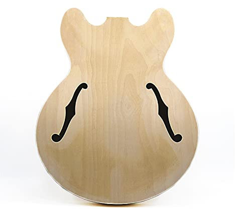 Gitarrenbausatz Der ES-335-Punkt-Jazzgitarrenkörper Besteht Aus Massivholz Mit Ahornsperrholz Auf Den Rücken- Und Seitenwebel Unfertiger DIY Gitarrenkörper