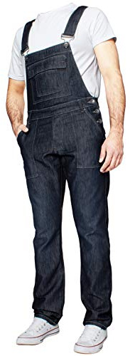 989Zé ENZO Salopette de travail en jean pour homme Bleu Taille 30-50, noir foncé, 40W x 32L, (EZD390 FBA)