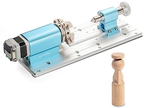 Genmitsu Kit de module rotatif 4ème axe pour routeur CNC 4040-PRO, 4040 Reno et 3030-PROVer MAX avec moteur pas à pas à engrenage planétaire, mandrin à 4 mâchoires