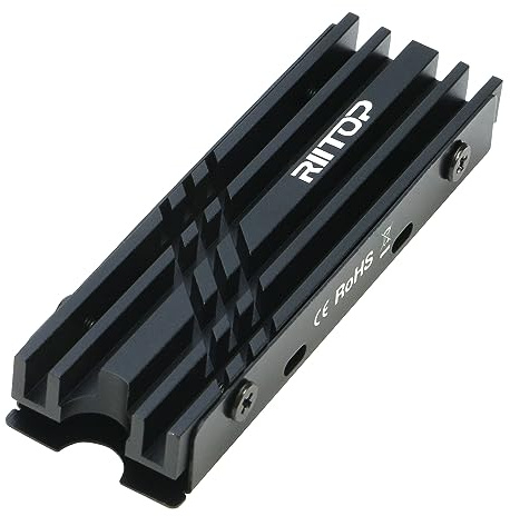 RIITOP M.2 Kühlkörper NVME NGFF 2280 SSD Kühlkörper, M.2 SSD Kühlkörper mit thermischem Silikon Pad, Unterstützung einseitig und doppelseitig M.2 SSD, für Desktop PC Computer