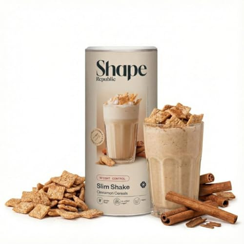 SHAPE REPUBLIC Slim Shake vegan Cinnamon Cereals - Diät Shake vegan - Enthält 24 Vitamine & Mineralstoffe