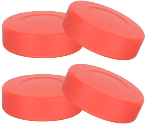 Happyyami 4 Stück Eishockey-Pucks Zum Üben Und Klassischen Training Offizieller Eishockey-Puck | Rollhockey | Teichhockey | Hockey-Geschenk Rot