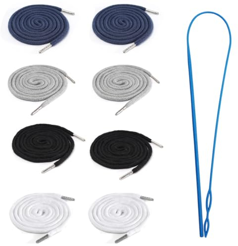 VZUHSW Kordel für Jogginghose, 8 Pcs Kordel für Hosenbund,Ersatzschnüre aus Baumwolle Kordel aus Metall,Ersatz-Saiten aus Baumwolle mit 1*Einfädler,für Sporthosen Hosen Sweatshirts Jacken Handtaschen