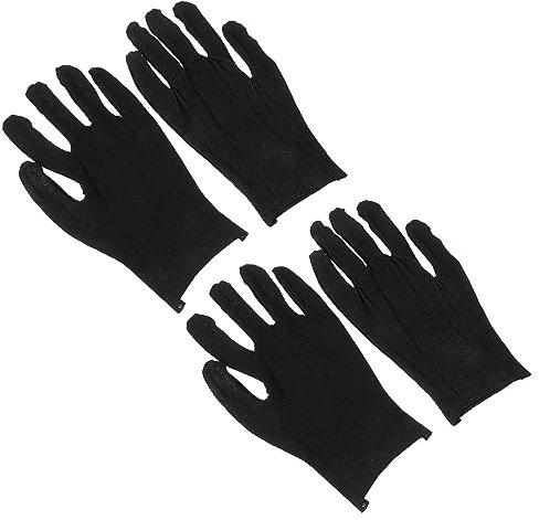 jojofuny 24 Paare Schwarze Baumwoll handschuhe Arbeitshandschuhe Pflanzhandschuhe Schutzhandschuhe Industriehandschuhe rutschfest Baumwoll-Handschuhe Handschutz Baumwolle