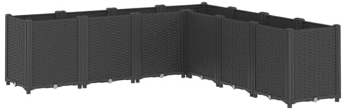 vidaXL Odlingslåda svart 160x160x53 cm PP