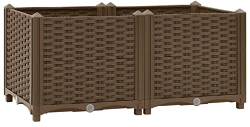 Homgoday Fioriera Rialzata Fioriera Rialzata da Esterno Fioriera Balcone Aiuola Rialzata per Orto Aiuola Rialzata Fioriera da Esterno Fioriere da Esterno Grandi 80x40x38 cm in Polipropilene Arredo