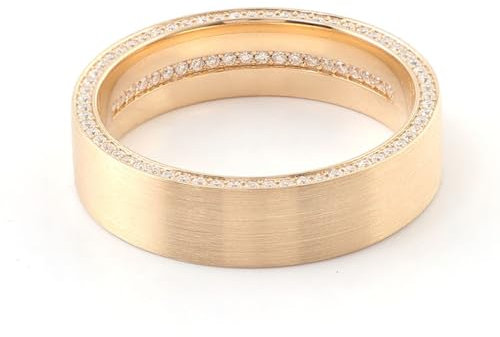 Epinki Echt Goldschmuck, 750 Gelbgold Ringe, Klassiker Verlobungsring mit Rund Moissanit, 18K Gold Partnerringe Hochzeitsring Gr.63 (20.1)