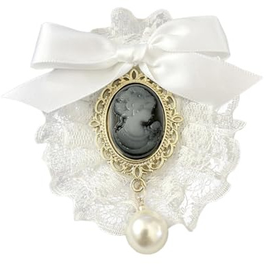 Süß Schleife brosche Schleifenbrosche mit Perle Schmuckbrosche Vintage viktorianische Kamee Brosche Pin Ansteckblume Damen Blume Brosche Pin Formelle Kleidung Fliege für Frauen Damen Mädchen
