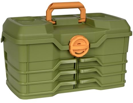 Flambeau Outdoors NextGen 6/0 Large Tackle Box, 6 Pivot Trays, 32 Compartments, Advanced Tackle Storage Organizer, Green