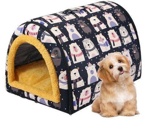 Furtryvl Hundehöhle, Haustierhaus für den Innenbereich, mit Matte, wasserdicht, abnehmbarer und waschbarer Bezug, warmes Nest für Katzen und Hunde