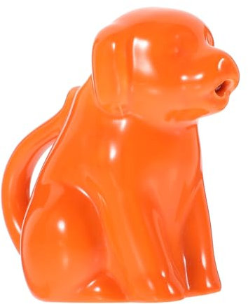 PAMINGONO Ceramic Animal Milk Jug with Handle, Orange Dog Design, Small Cartoon Creamer Pitcher, Sauce Jug for Coffee and Home Use