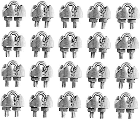 LAPYAPPE 20stücke Edelstahl Drahtseil Clips U-förmige Klemme Für Kabel Und Seilverbindungen Rutschfeste Schraubklemme Für Sicheres Rigging Und Spannsysteme