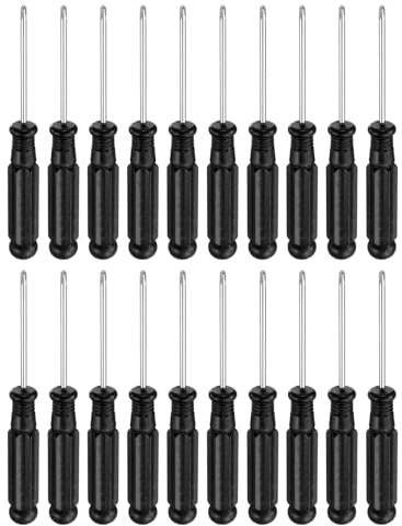 sourcing map Lot de 20 mini tournevis cruciformes PH00 #00 de 8,9 cm de long en acier au carbone avec poignée ergonomique pour réparation de bricolage, noir