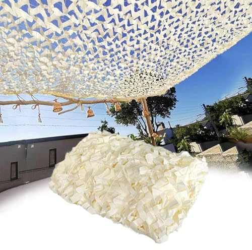 Militär Camouflage Netz, 3x4m Tarnnetz Beige Sonnensegel, Balcony Garten Sonnenschutz, leichtes Camo Netting, für Jagd, Camping, Partydekoration, Sichtschutz