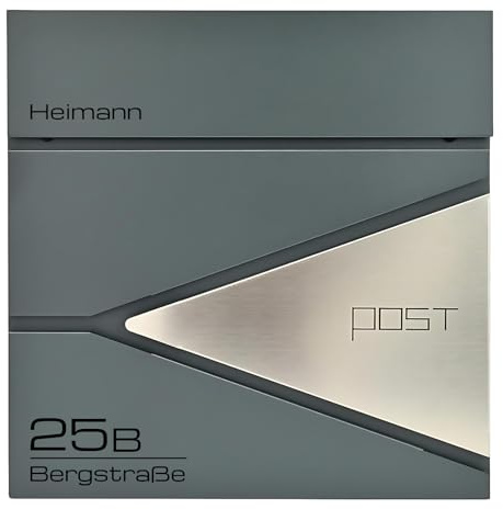 Verda Personalisierter Briefkasten mit Zeitungsfach, 2X Schlüssel Postkasten Designer Wandbriefkasten mit Edelstahl, Schloss unter dem Deckel versteckt, Zeitungsrolle, modern