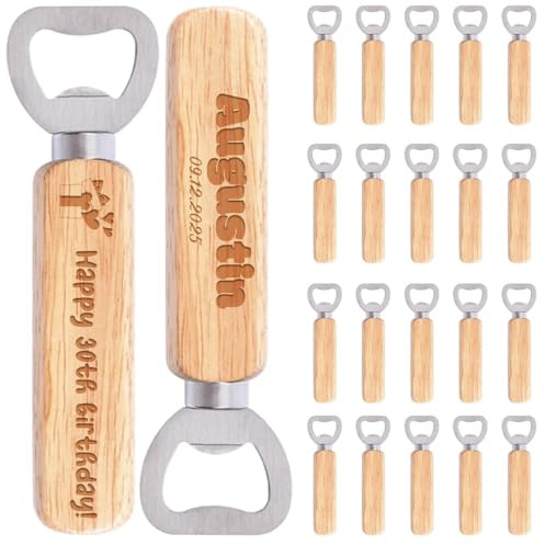 1-100 Personalizado abrebotellas de madera de cerveza regalo grabables | Abrebotellas con nombre,diseño o logotipo hogar Gadgets para hombres papá abuelo padre Navidad fiesta cumpleaños