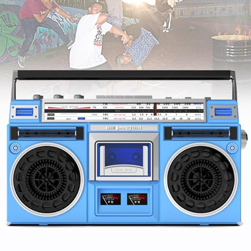 Tragbarer Kassetten-Boombox Retro CD-Player mit AM/FM-Radio und Kassettenrekorder, unterstützt SD/USB-Eingang, klassischer 80er-Jahre-Stil für Familientreffen und Reisen