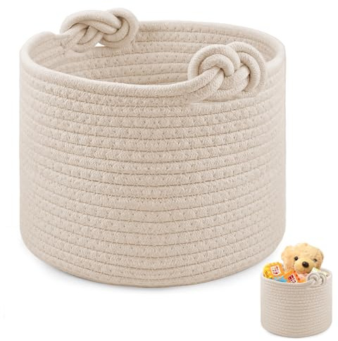 Panier Rangement - Petit Panier de Rangement Tressé, Rangement de Jouets ou vêtements Rangement des jouets pour enfants, panier déco pour salon ou vêtements, panier déco pour salon ou chambre d'enfant