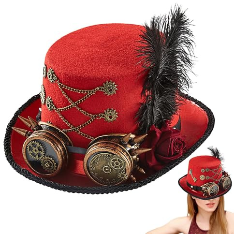 Generico Steampunk cylinderhatt | Vintage cylinderhatt för Halloween | Justerbar för cirkusföreställningar och renässansmässor