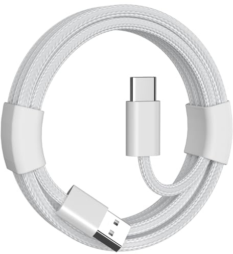 AIAUXAI 1M Cavo USB C per Carplay per Android Auto Nylon Intrecciato Bianco | Cavo di Ricarica USB A a Tipo C per iPhone 17 Pro 16 15 per iPad per Samsung S26 S25 S24 S23 A57 per Google Pixel 11 10 9 8