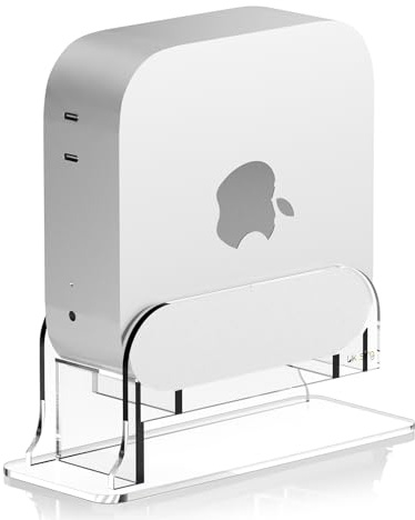 Likesing Acrilico Supporto da Tavolo per Mac Mini M4/M4 Pro 2024 Accessori Pulsante di Accensione Istantanea con Ventilazione Dissipazione del Calore Regalo Accessorio Supporto