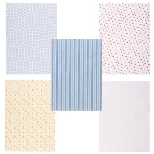 KOMBIUDA Papel Pintado Mini Autoadhesivo para Casas de Muñecas 5 Láminas Tamaño A4 Accesorios Decorativos en Miniatura para Salón y Dormitorio Papel Adhesivo Resistente y Fácil de Usar