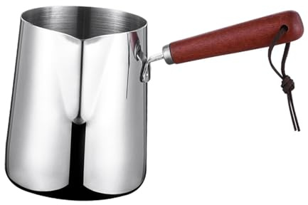 WNDUOKXH Caffettiera turca con manico lungo e bricco per schiumare il latte, per garantire ogni Per volta un'infusione facile, bricco per schiumare il latte, scaldavivande, brocca per, 600 ml