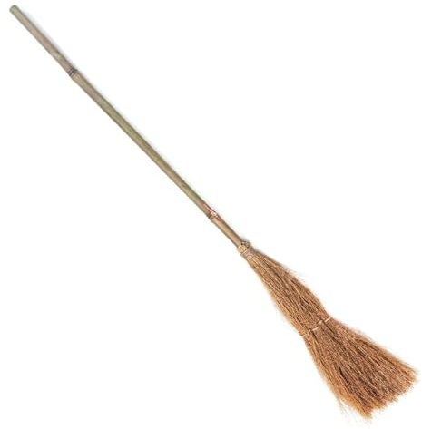 AC - Escoba de Bruja de Madera 1 m para Adultos - Accesorio de Disfraz para Halloween, Carnaval y Fiestas Temáticas