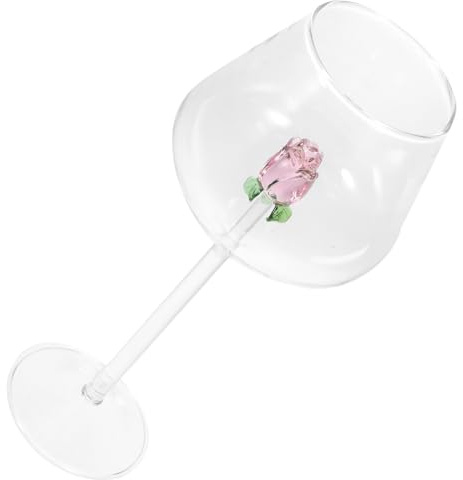 TOBBOMEY Vidrio Seguro Copa de Vino Rosado Elegante para Uso en Casa Bar Copa de Cristal
