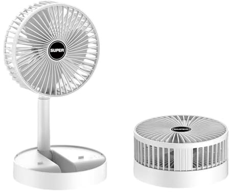 ENEN Ventilador de Escritorio USB, Portátil Ventoinha Escritorio 3 Velocidades Mini Ventilador de Mesa Silencioso para Cocina, Dormitorio, Viajes, Oficina, Interior y Exterior (Blanco,USB)
