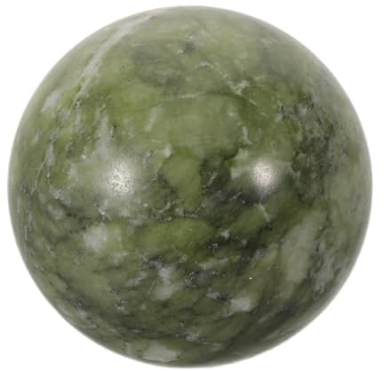 FELTECHELECTR Bola de Cristal de Jade Verde Pulido para Feng Shui Esfera de Piedra Natural de Hsiuyen, Adecuado para Meditación y Decoración del Hogar
