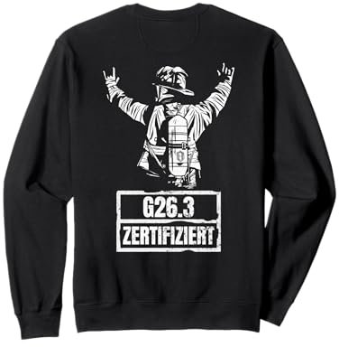 Feuerwehr G26.3 Zertifiziert Rückseite Feuerwehr Atemschutz Sweatshirt
